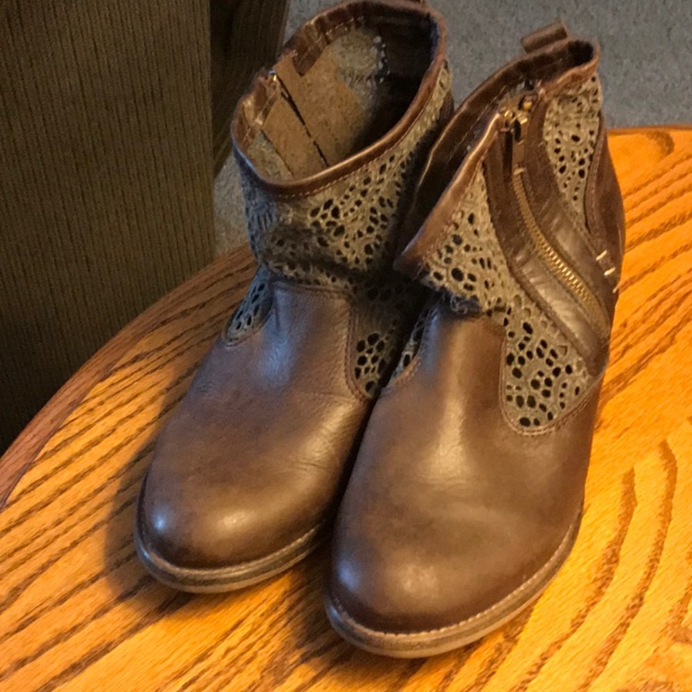 Musse & Cloud knit knit leather bootie